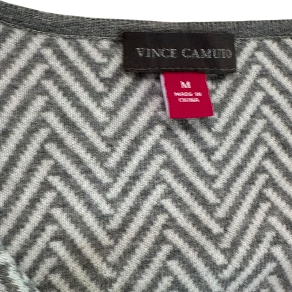 Vince Camuto Herringbone Open Front Cardigan Gray/White Size Medium Long Sleeve - Picture 17 of 17
